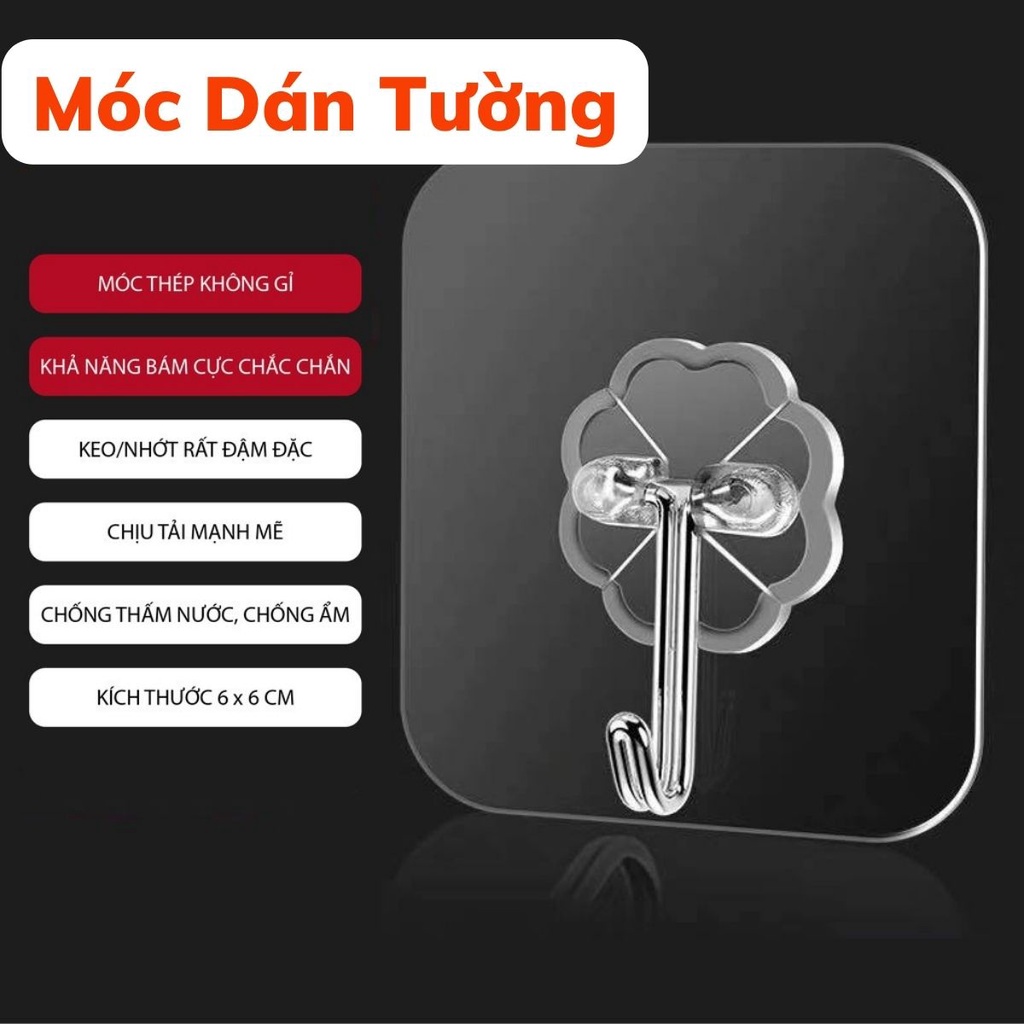 Combo 10 Móc Dán Tường Trong Suốt Siêu Dính Chịu Lực Treo Quần Áo Treo Đồ - Đa Chức Năng Siêu Tiện Lợi Kho Sỉ Sài Thành
