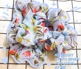 🌼scrunchies buộc tóc hoa lá 🌈