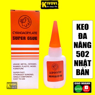 Keo 502 Nhật Bản Siêu Dính 20g - Keo Dán Mica ,Dán Sắt ,Dán Kim Loại ,Dán Gốm Sứ, Dán Gỗ, Dán Nhựa, Dán Cao Su - Kivovi