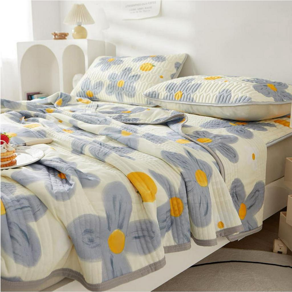 Chiếu điều hòa bo chun cao su non - chiếu cao su non - đủ size 1m5 1m8 - Mềm Mại Thoáng Khí Thân Thiện Với Làn Da Làm Mát Nệm Topper Pad 2 Áo Gối Chần Gòn Cho Mùa Hè - Nitrogen071