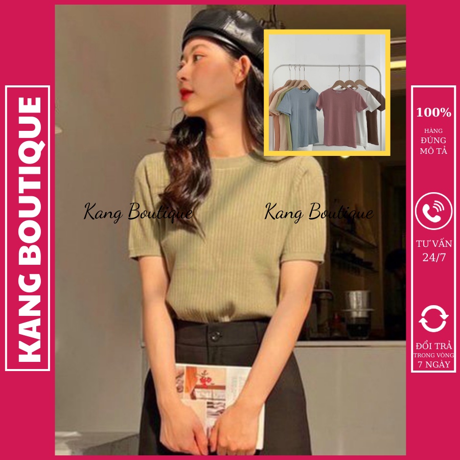Áo thun trơn cộc tay ôm body 2 dáng áo CROPTOP thun tăm áo thun BASIC co dãn Quảng Châu loại 1 Kang Boutique AP003