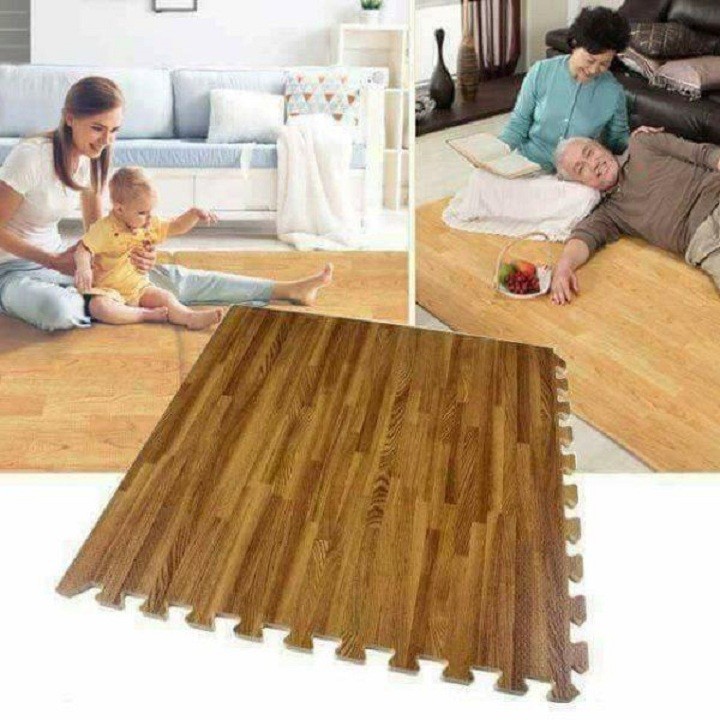[HÀNG LUÔN SẴN ]Thảm xốp vân gỗ lót sàn 1 bộ 6 miếng 60x60 cm