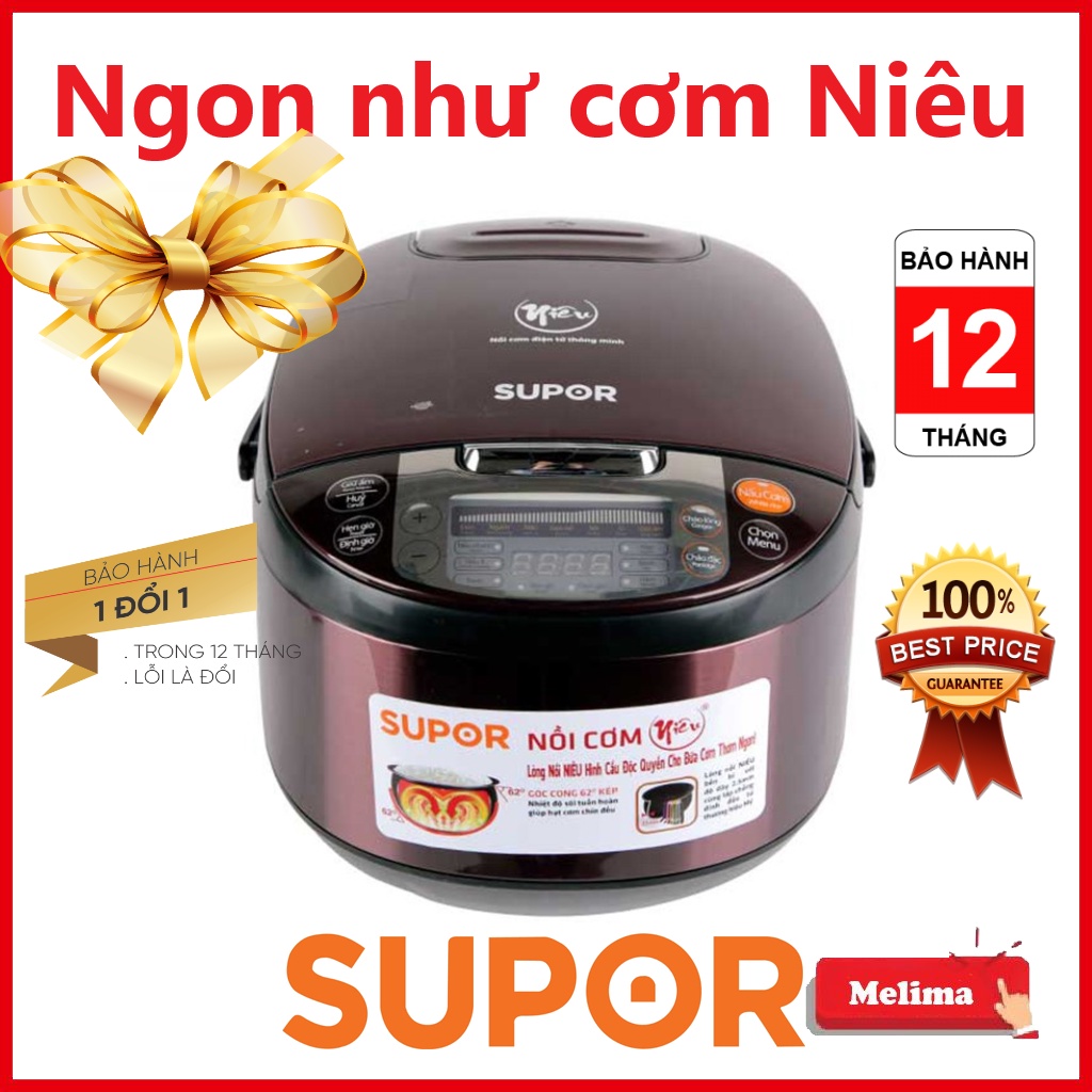 [Mã ELHADEV giảm 4% đơn 300K] Nồi cơm điện tử Supor CFXB50FC33VN-75 lòng nồi Niêu 1.8L - tặng kèm vỉ hấp