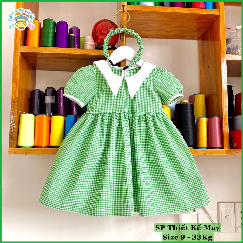Váy Bé Gái Thiết Kế Chất Thô Cotton Xịn Shop  - Đầm Bé Gái Tiệm May Vịt Bầu Size 9 - 35KG