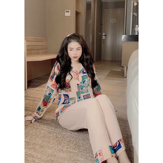 Bộ Mặc Nhà pijama Cổ truyền thống cao cấp