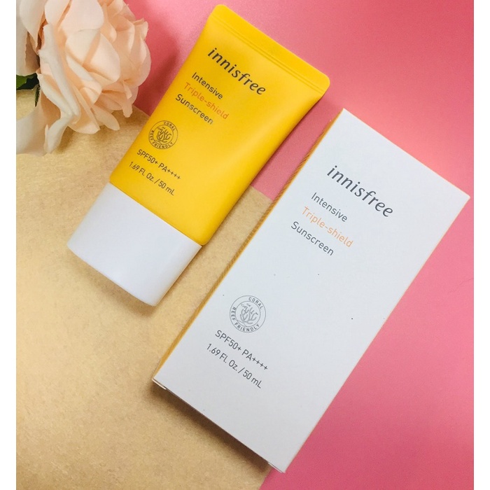 Kem Chống Nắng Chống Trôi, Điều Chỉnh Tông Da Innisfree Intensive Triple-Shield Sunscreen SPF 50+/PA++++ 50ml-Khongcoson