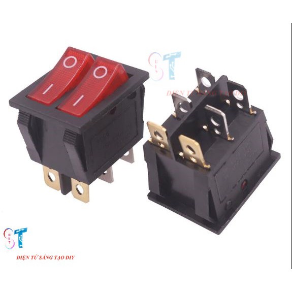 BỘ 2 CÔNG TẮC BẬP BÊNH ĐÔI 20A-CÓ ĐÈN KCD6