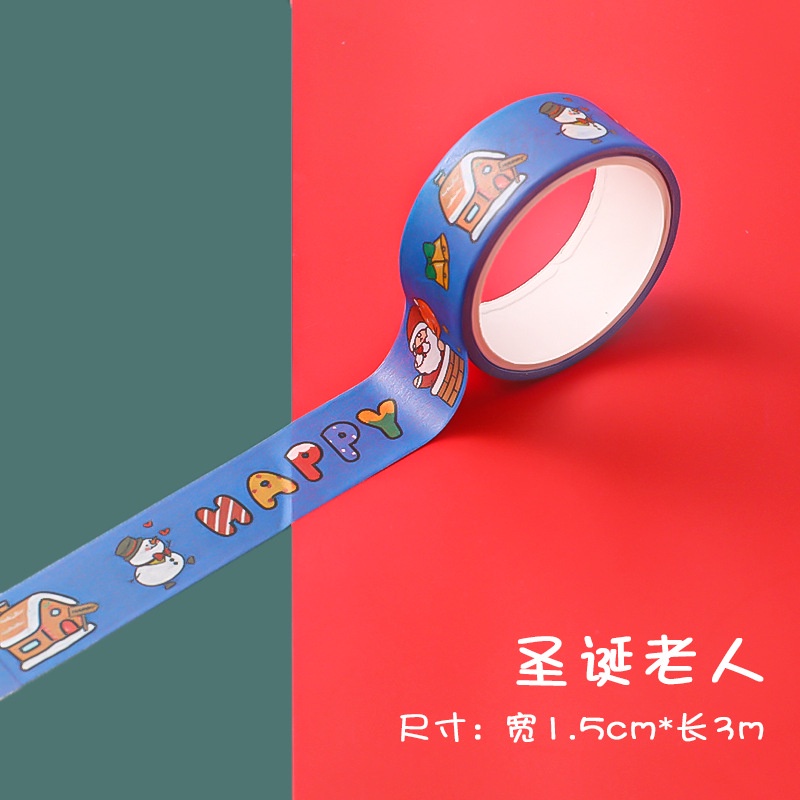 Cuộn băng dán washi trang trí họa tiết Giáng Sinh độc đáo dành cho sổ tay sổ lưu niệm