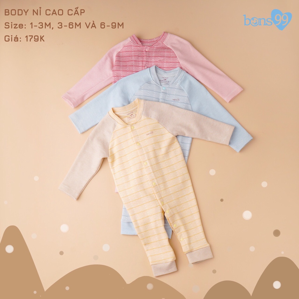 BODY NỈ BONS99 CHO BÉ CHẤT DÀY THU ĐÔNG