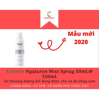 [CHÍNH HÃNG CÓ TEM] Eucerin Hyaluron Mist Spray 50 mL& 150 mL - Xịt khoáng dưỡng ẩm dùng được cho cả da nhạy cảm