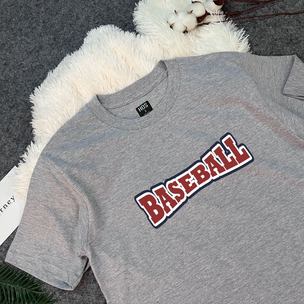 Áo thun HOS Baseball MP03 - form rộng unisex, vải 100% thun cotton đẹp, thoáng mát