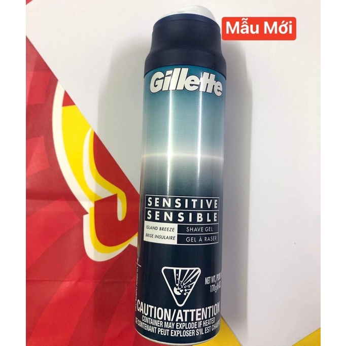 Gel cạo râu Gillette Sensitive Sensibile Shave Gel 170g