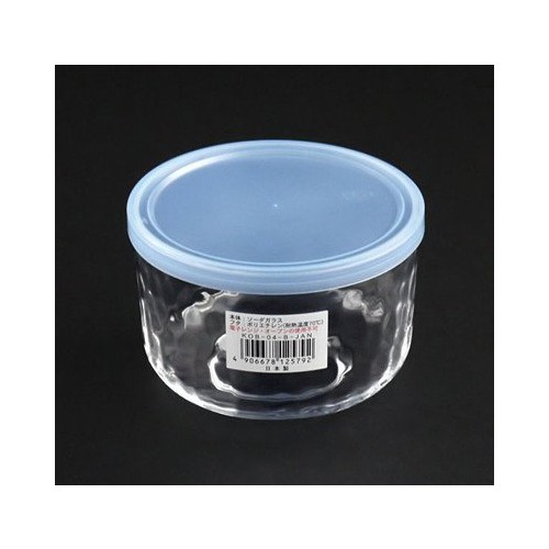 Hộp thủy tinh kim cương có nắp đậy màu xanh 420ml Hàng Nhật