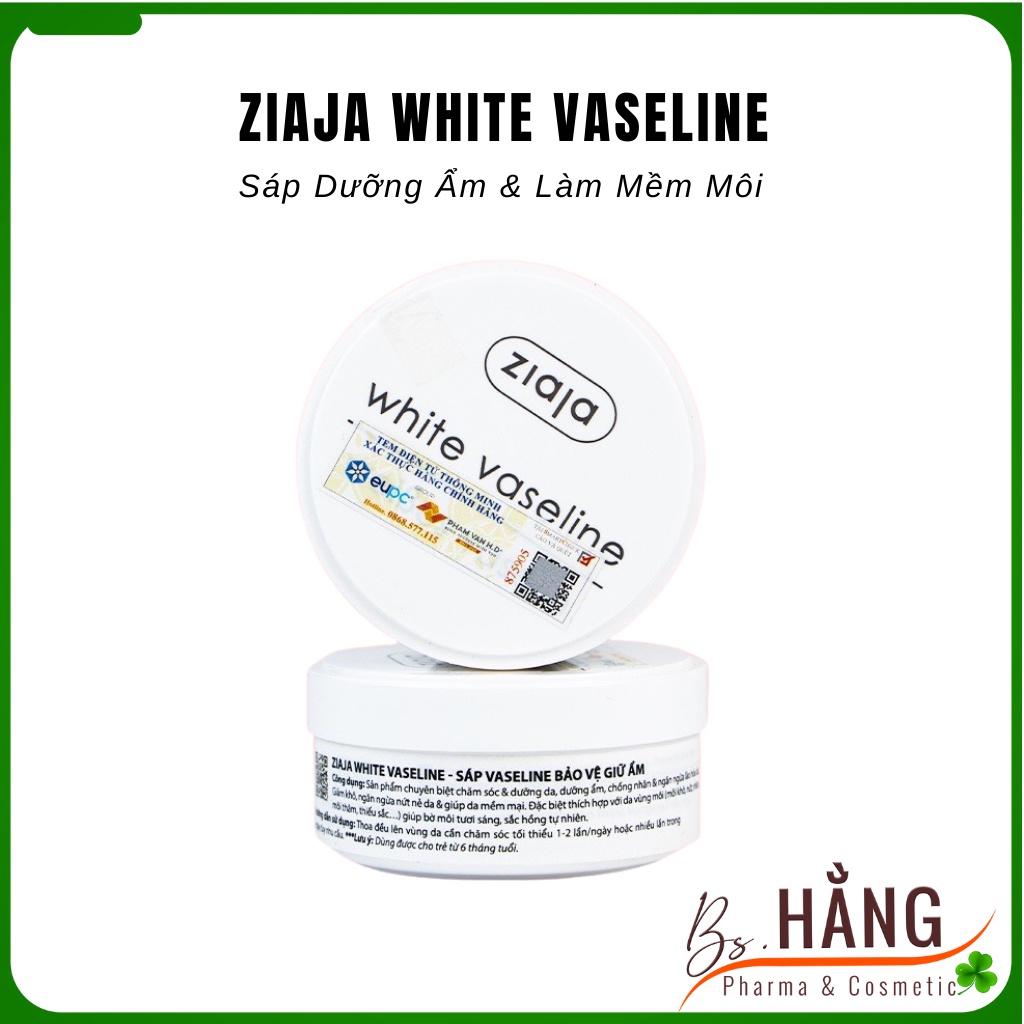 ✅[Chính Hãng] Sáp Dưỡng Ẩm Vaseline - Ziaja White, 30g