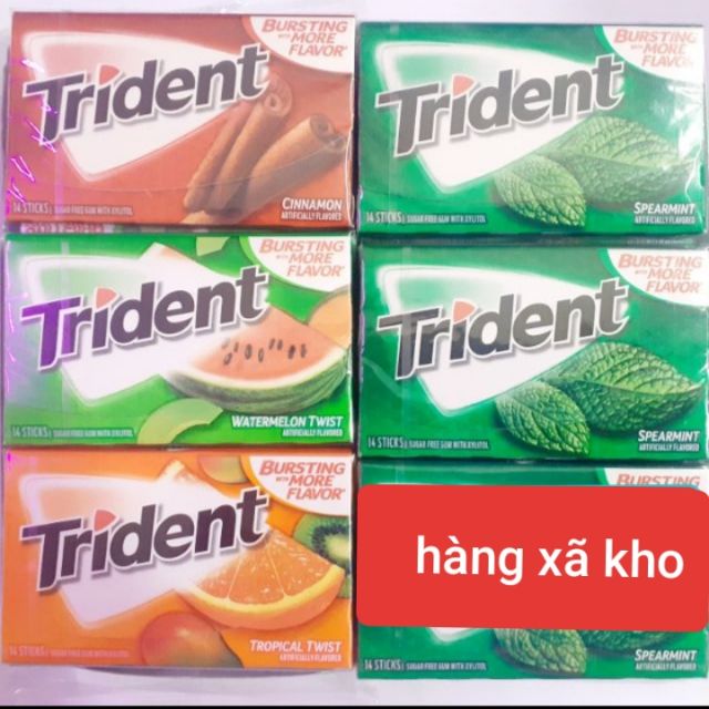 kẹo cao su Trident không đường vĩ 26.6 g(14 thanh) -Mỹ có 4 vị