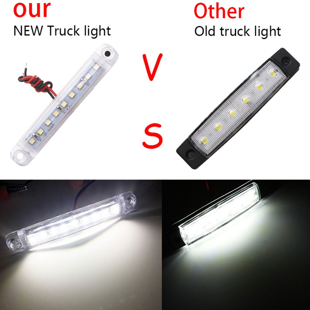 3 Color Car 9Led Side Light 24V Truck Warning Light Truck Led Strip Light Showing Width Light Auto Parts