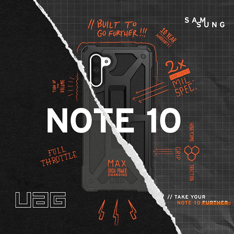 UAG Ốp điện thoại chống va đập cho Galaxy Note 10 Plus Note10 Note9 Note8