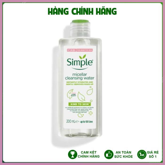 Nước tẩy trang Simple Kind to Skin Micellar Cleansing Waterm, nước tẩy trang hàn quốc, nước tẩy trang bán chạy nhất