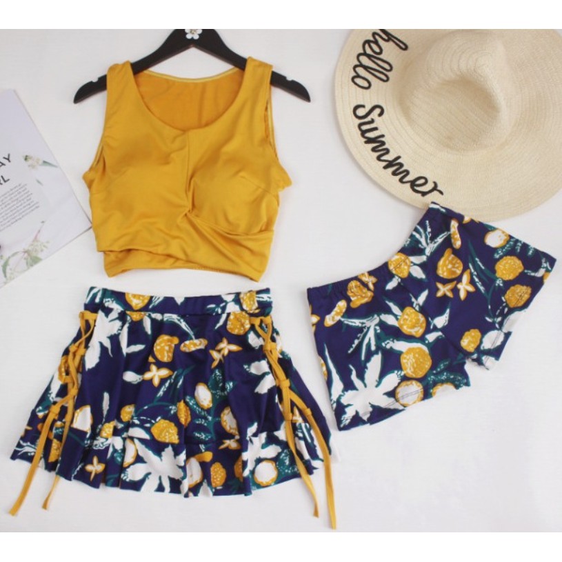 Bộ Đồ Bơi Nữ Ba Mảnh Rực Rỡ Nắng Hè AT167 ShopMaySG Bộ Đồ Áo Bơi Nữ, Quần Bơi Nữ Và Váy Bơi Nữ, Bikini Ba Chi Tiết