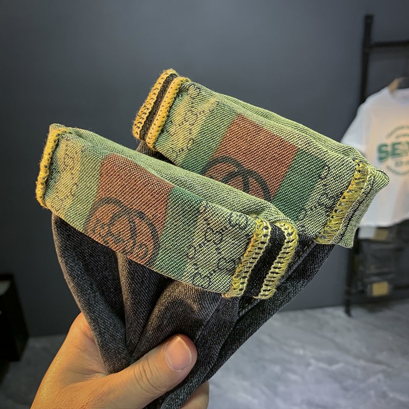 Quần Jeans Dài Thêu Họa Tiết Thời Trang Sang Trọng Cho Nam