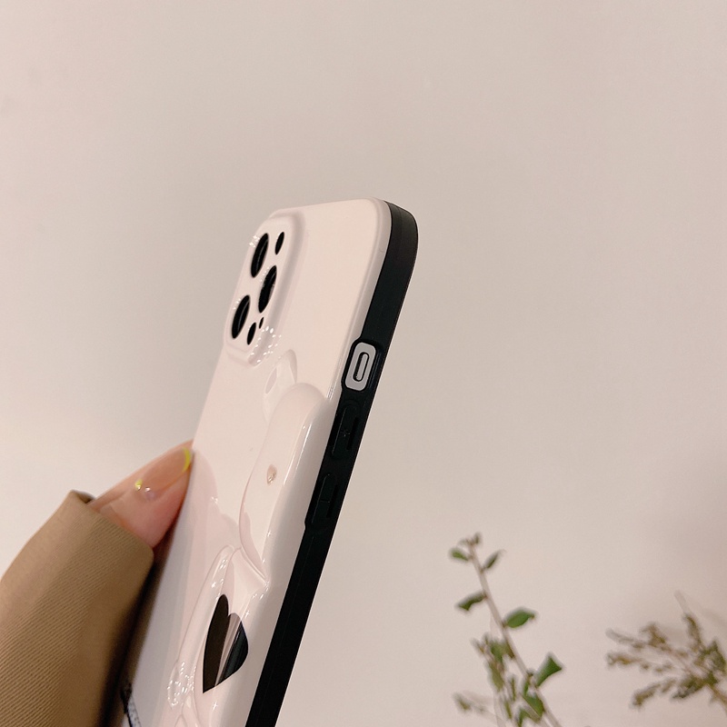 Ốp Điện Thoại Mềm Hình Gấu Hoạt Hình 3D Cho iphone 13 12 11 Pro Max XR X XS XSMAX