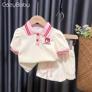 Set Áo Thun Ngắn Tay In Hoạt Hình Và Quần Short Thời Trang Mùa Hè Cho Bé Gái