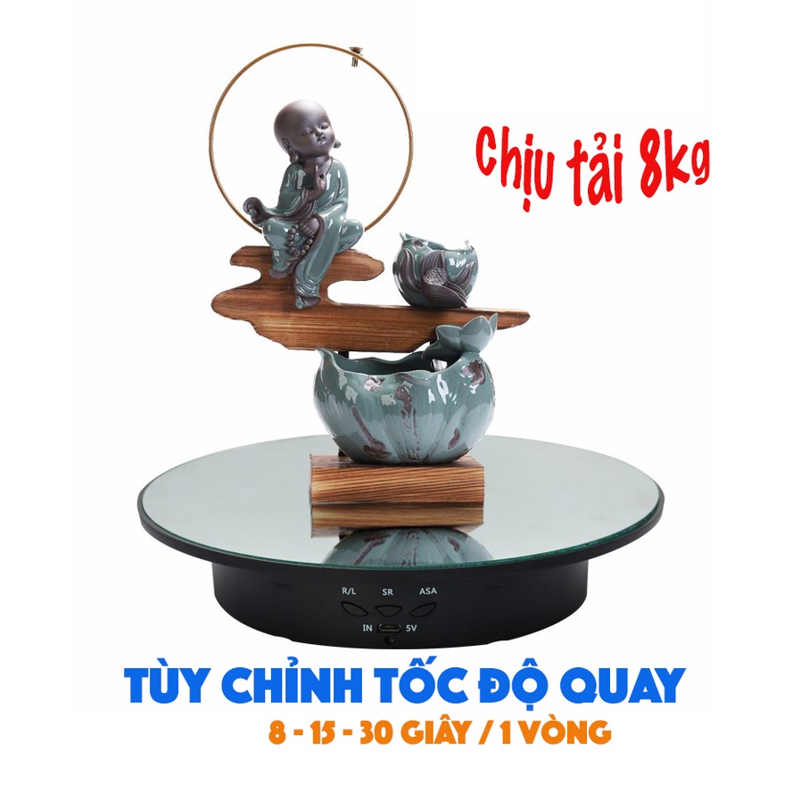 BÀN QUAY SẢN PHẨM 20CM CHỊU TẢI 8KG (TÙY CHỈNH TỐC ĐỘ QUAY)