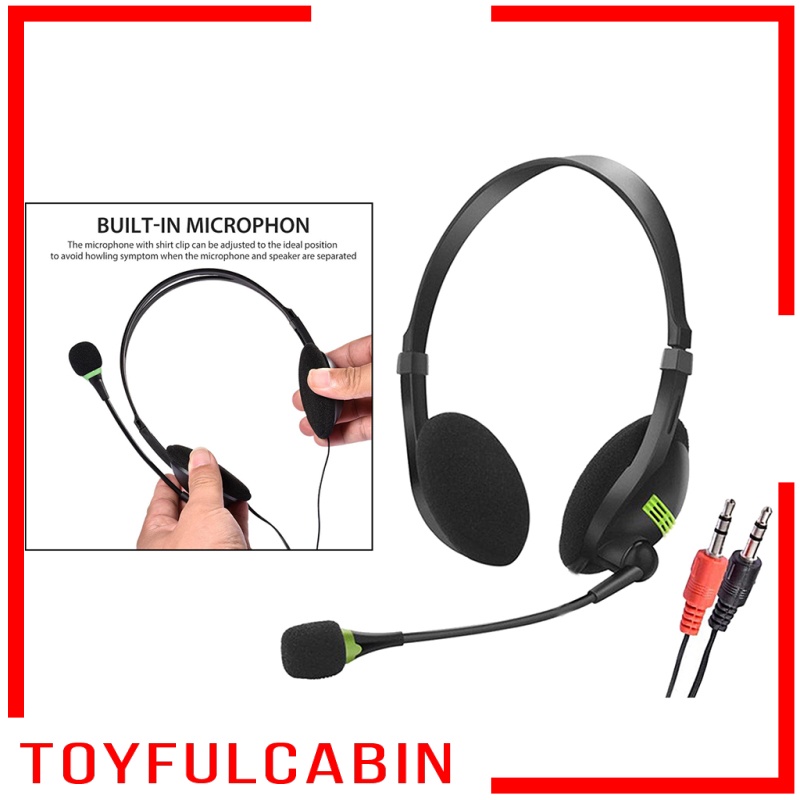 Tai Nghe Chụp Tai Jack 3.5mm Chống Ồn Có Micro Tiện Dụng Cho Máy Tính