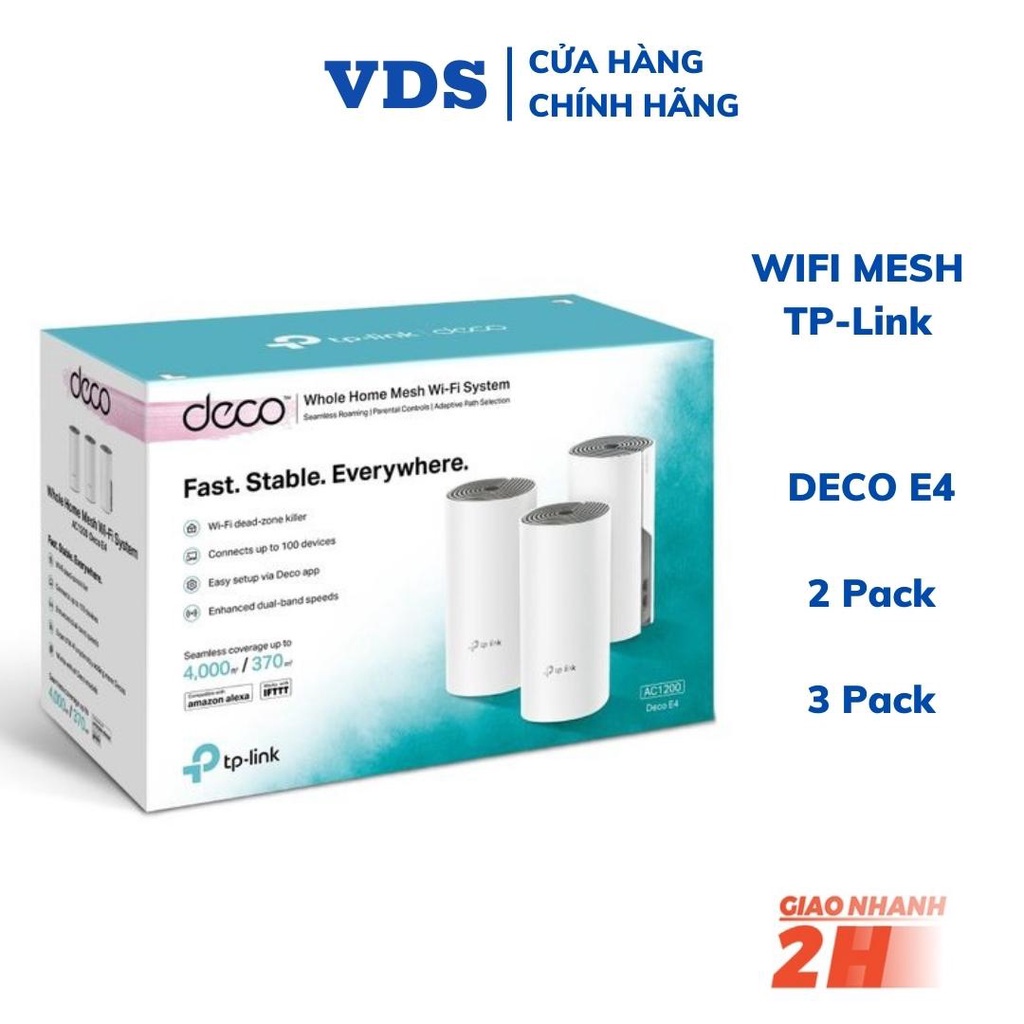 Wifi mesh cho toàn ngôi nhà AC1200 Deco E4 - Hàng chính hãng Tplink