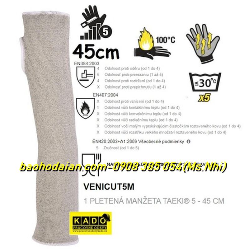 Ống găng tay bảo hộ chống cắt Venicut 5M cấp độ 5 chuyên dụng cho cơ khí kỹ thuật, làm việc với tôn, sắt, thủy tinh