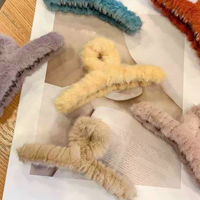 Kẹp tóc cặp tóc càng cua phủ lông nhung cỡ lớn phong cách Hàn Quốc thời trang cho nữ xinh xắn ❤️CỘT TÓC 𝗚𝗜𝗔𝗗𝗨𝗡𝗚𝗛𝗔𝗡𝗢𝗜𝟯𝟵❤️