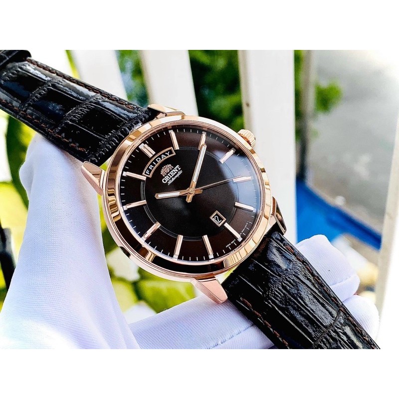 Đồng hồ Nam Orient Automatic Day dây da, size 41mm