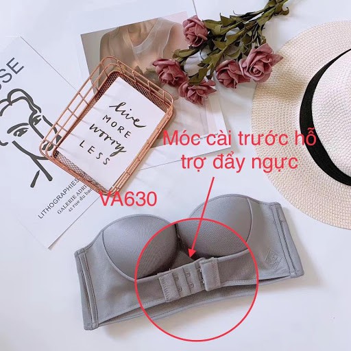 Áo lót không dây nâng ngực bra chống tuột cao cấp
