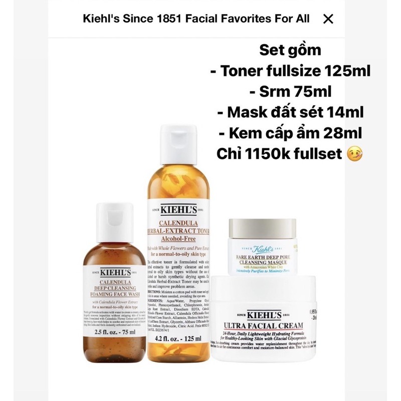 [HOT] Set dưỡng da Kielh’s Facial Favourite Sephora US