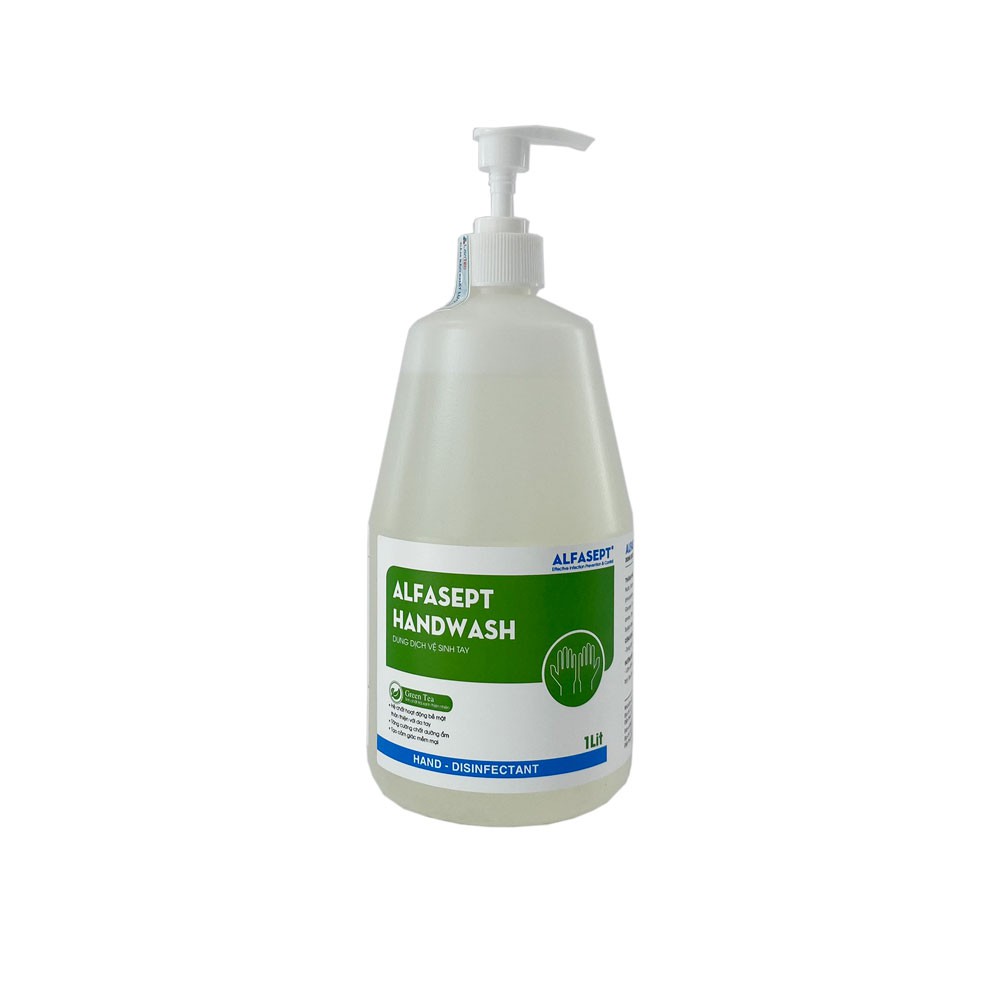 Xà Phòng Rửa Tay ALFASEPT Handwash Chiết Xuất Lá Trà Xanh Thân Thiện Với Da, Giúp Sát Khuẩn Nhanh Chóng, Hiệu Quả Lọ 1L