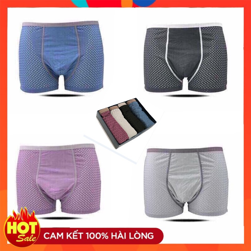 Hộp 4 quần ship đùi Men's thông hơi chất liệu cotton mềm mại thoáng khí Việt Tiến ACC51