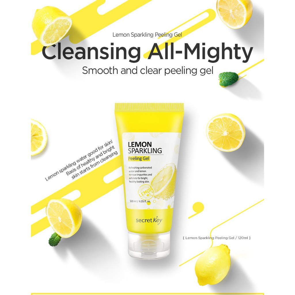 Gel Tẩy Tế Bào Chết Secret Key Chiết Xuất Chanh Làm Sáng Da Secret Key Lemon Sparkling Peeling Gel 120ml