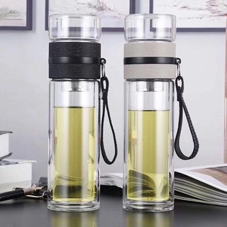 Bình Thủy Tinh Pha Trà 2 Lớp 400ml Có Lõi Lọc Inox 304
