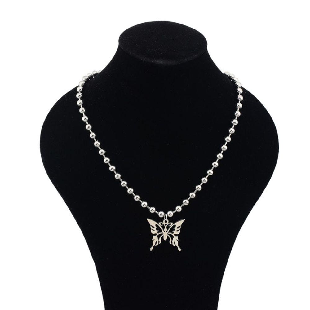 Vòng cổ Mặt Bướm Bằng Thép Không Gỉ Phong Cách Gothic