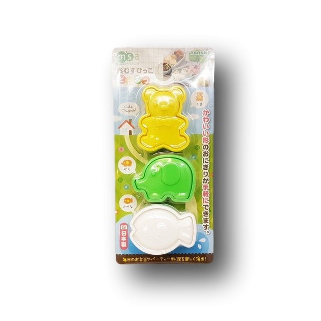 Set 3 khuôn tạo hình đồ ăn M'sa (mẫu cá, voi, gấu)