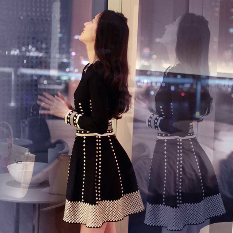 Đầm eo cao plus Size phong cách phương Tây cho nữ