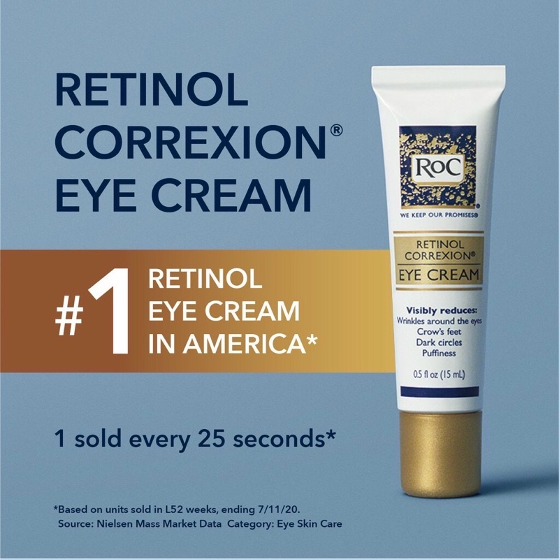 Kem làm giảm nếp nhăn và làm mờ vết nhăn ở vùng mắt RoC Retinol Correxion Line Smoothing Eye Cream (15ml)