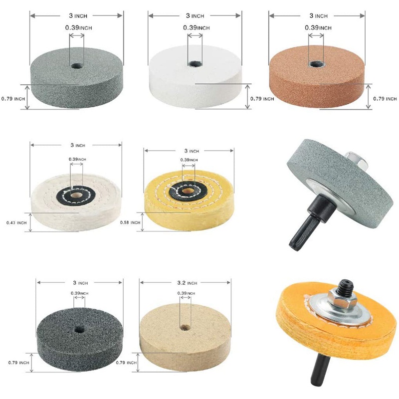Bộ Dụng Cụ Đánh Bóng Bánh Xe 3 Inch 3 / 8 Inch Chuyên Dụng