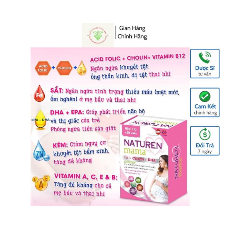 VIÊN UỐNG CHO BÀ BẦU BỔ SUNG SẮT VÀ CÁC VITAMIN