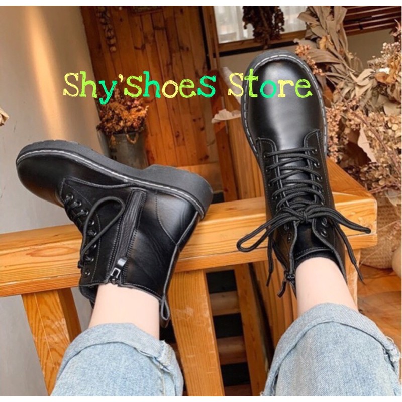 [Có Sẵn]🔥 Giày Boot Oxford dây kéo phong cách gothic cá tính