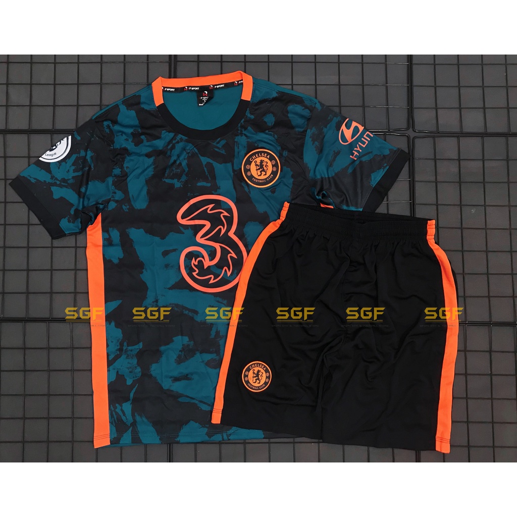 ✽✙☫Đồ Bóng Đá CHELSEA xanh đen mẫu chính thứ 3 mùa 2021