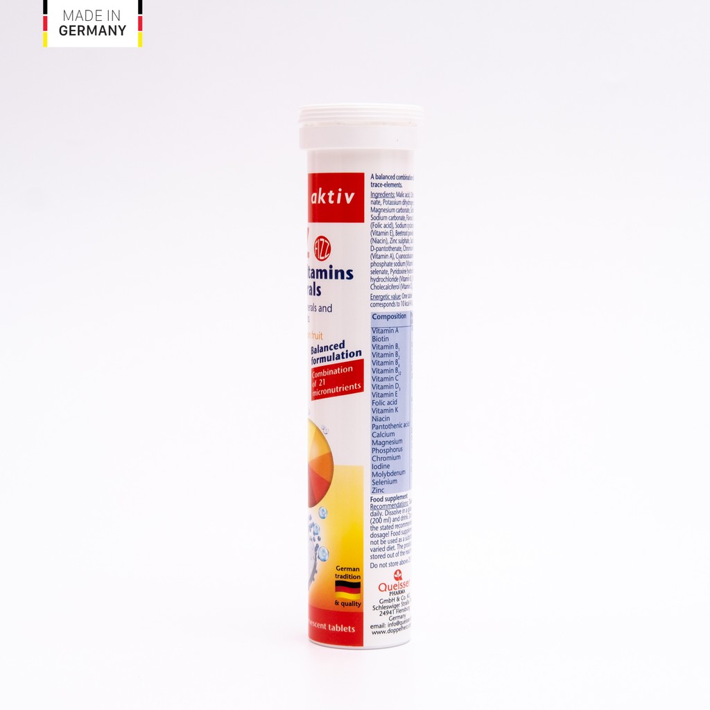 [TPCN Nhập Khẩu] Viên sủi bổ sung 21 Vitamin và khoáng chất Doppelherz A-Z Fizz Multivitamins and Minerals (Tuýp 13v) | BigBuy360 - bigbuy360.vn