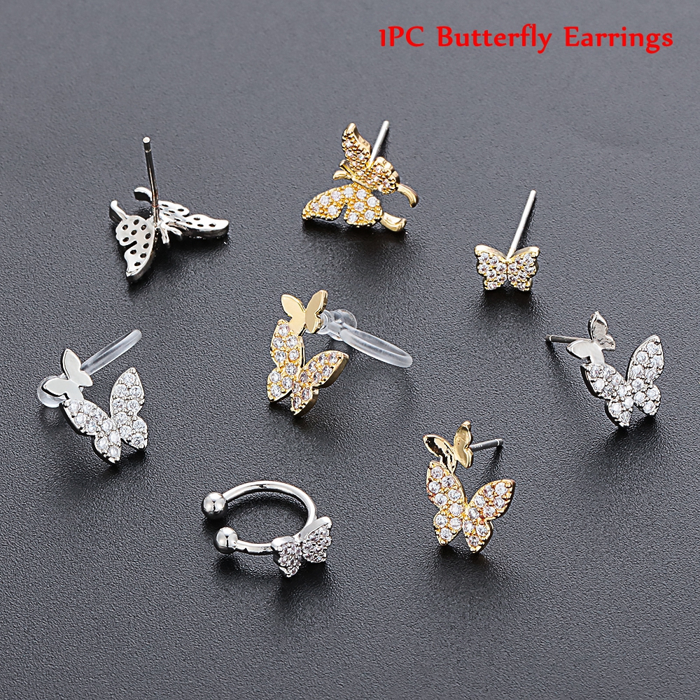 Hoa Tai Hình Bướm Đính Đá Lấp Lánh