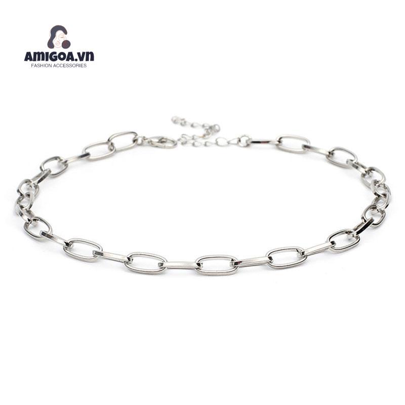 Vòng cổ Kim Loại Ngắn Phong Cách Punk Cổ Điển