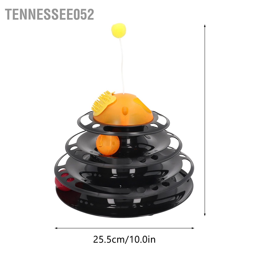 Tháp đồ chơi bóng bàn xoay 4 tầng cho mèo có thể tháo rời có thể gãi ngứa